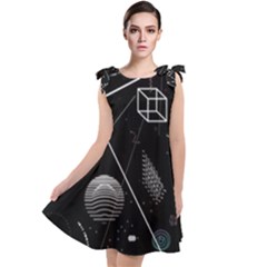 Future Space Aesthetic Math Tie Up Tunic Dress