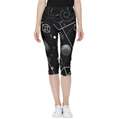 Future Space Aesthetic Math Inside Out Lightweight Velour Capri Leggings 