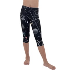 Future Space Aesthetic Math Kids  Lightweight Velour Capri Leggings 