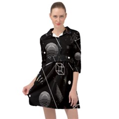 Future Space Aesthetic Math Mini Skater Shirt Dress