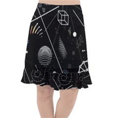 Future Space Aesthetic Math Fishtail Chiffon Skirt