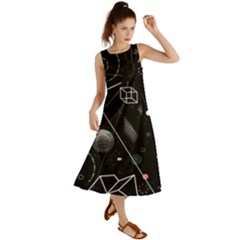 Future Space Aesthetic Math Summer Maxi Dress