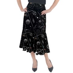Future Space Aesthetic Math Midi Mermaid Skirt