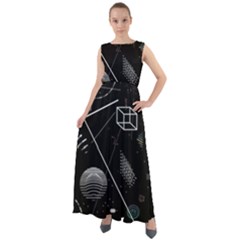 Future Space Aesthetic Math Chiffon Mesh Boho Maxi Dress