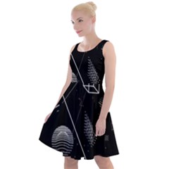 Future Space Aesthetic Math Knee Length Skater Dress