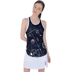 Future Space Aesthetic Math Racer Back Mesh Tank Top