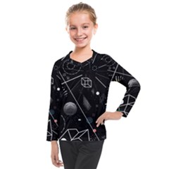 Future Space Aesthetic Math Kids  Long Mesh T-Shirt