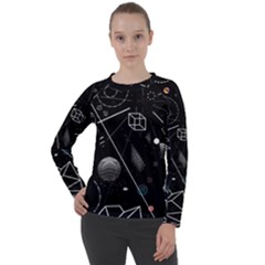 Future Space Aesthetic Math Women s Long Sleeve Raglan T-Shirt