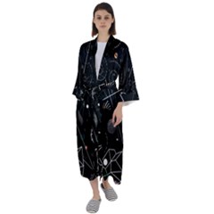 Future Space Aesthetic Math Maxi Satin Kimono