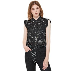 Future Space Aesthetic Math Frill Detail Shirt