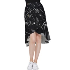 Future Space Aesthetic Math Frill Hi Low Chiffon Skirt