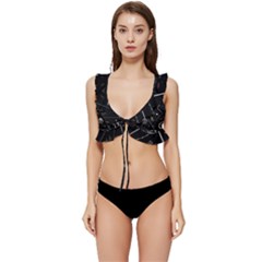 Future Space Aesthetic Math Low Cut Ruffle Edge Bikini Top