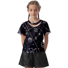 Future Space Aesthetic Math Kids  Front Cut T-Shirt