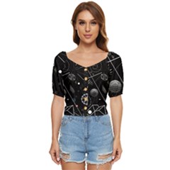 Future Space Aesthetic Math Button up blouse
