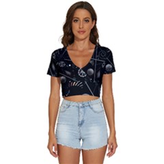 Future Space Aesthetic Math V-neck Crop Top