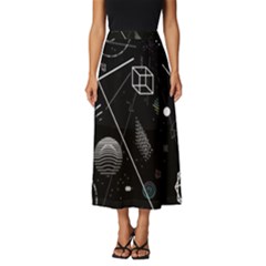 Future Space Aesthetic Math Classic Midi Chiffon Skirt