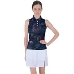 Rose Flower Plant Women s Sleeveless Polo T-shirt by pakminggu