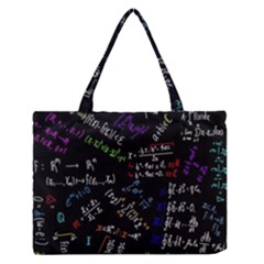 Mathematics  Physics Maths Math Pattern Zipper Medium Tote Bag by pakminggu