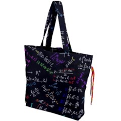 Mathematics  Physics Maths Math Pattern Drawstring Tote Bag by pakminggu