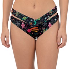 Space Seamless Pattern Double Strap Halter Bikini Bottoms by pakminggu