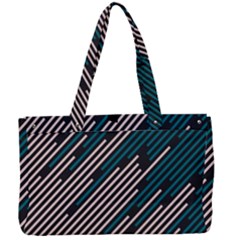 Abstract Diagonal Striped Lines Pattern Canvas Work Bag