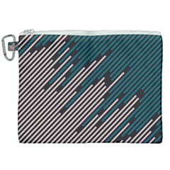 Abstract Diagonal Striped Lines Pattern Canvas Cosmetic Bag (xxl) by pakminggu