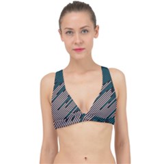 Abstract Diagonal Striped Lines Pattern Classic Banded Bikini Top by pakminggu