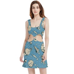 Space Objects Nursery Pattern Velour Cutout Dress by pakminggu