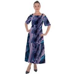 Abstract Trims Shoulder Straps Boho Maxi Dress  by pakminggu