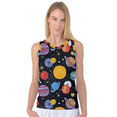 Circle Illustration Space Art Cute Pattern Women s Basketball Tank Top by pakminggu