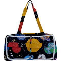 Circle Illustration Space Art Cute Pattern Multi Function Bag by pakminggu