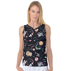 Cat And Dog Space Pattern Women s Basketball Tank Top by pakminggu