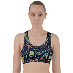 Alien Ocket Space Aesthetic Pattern Back Weave Sports Bra by pakminggu