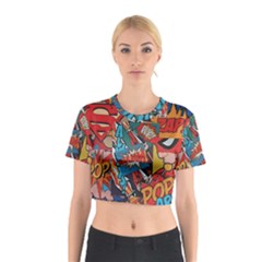 Comic Cartoon Pattern Cotton Crop Top by pakminggu