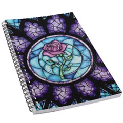 Cathedral Rosette Stained Glass Beauty And The Beast 5 5  X 8 5  Notebook