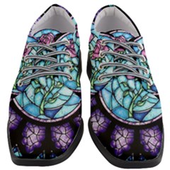 Cathedral Rosette Stained Glass Beauty And The Beast Women Heeled Oxford Shoes by Cowasu