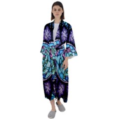 Cathedral Rosette Stained Glass Beauty And The Beast Maxi Satin Kimono by Cowasu