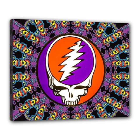 Gratefuldead Grateful Dead Pattern Canvas 20  X 16  (stretched) by Cowasu