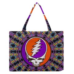 Gratefuldead Grateful Dead Pattern Zipper Medium Tote Bag by Cowasu