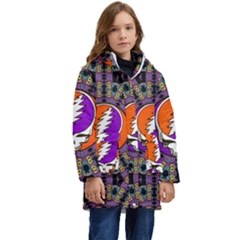 Gratefuldead Grateful Dead Pattern Kids  Hooded Longline Puffer Jacket by Cowasu