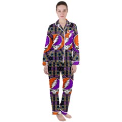 Gratefuldead Grateful Dead Pattern Women s Long Sleeve Satin Pajamas Set	 by Cowasu