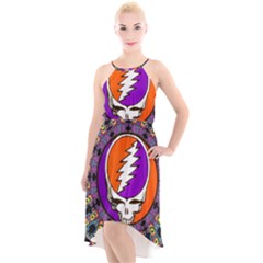 Gratefuldead Grateful Dead Pattern High-low Halter Chiffon Dress  by Cowasu