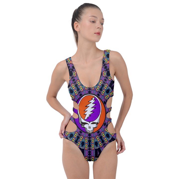 Gratefuldead Grateful Dead Pattern Side Cut Out Swimsuit