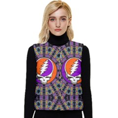 Gratefuldead Grateful Dead Pattern Women s Button Up Puffer Vest by Cowasu