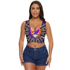 Gratefuldead Grateful Dead Pattern Women s Sleeveless Wrap Top by Cowasu