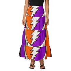 Gratefuldead Grateful Dead Pattern Tiered Ruffle Maxi Skirt by Cowasu