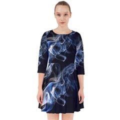 Smoke-flame-dynamic-wave-motion Smock Dress by Cowasu