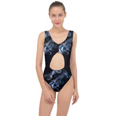 Smoke-flame-dynamic-wave-motion Center Cut Out Swimsuit by Cowasu