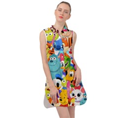 Illustration Cartoon Character Animal Cute Sleeveless Shirt Dress