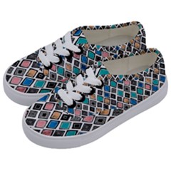 Diamond Shapes Pattern Kids  Classic Low Top Sneakers by Cowasu